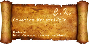 Czvetics Krisztián névjegykártya